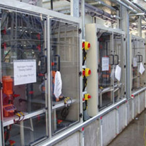 Caustic dosing cabinet